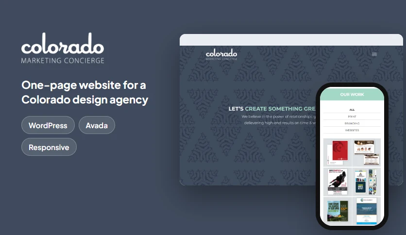 Colorado Marketing Concierge website on a laptop and a phone